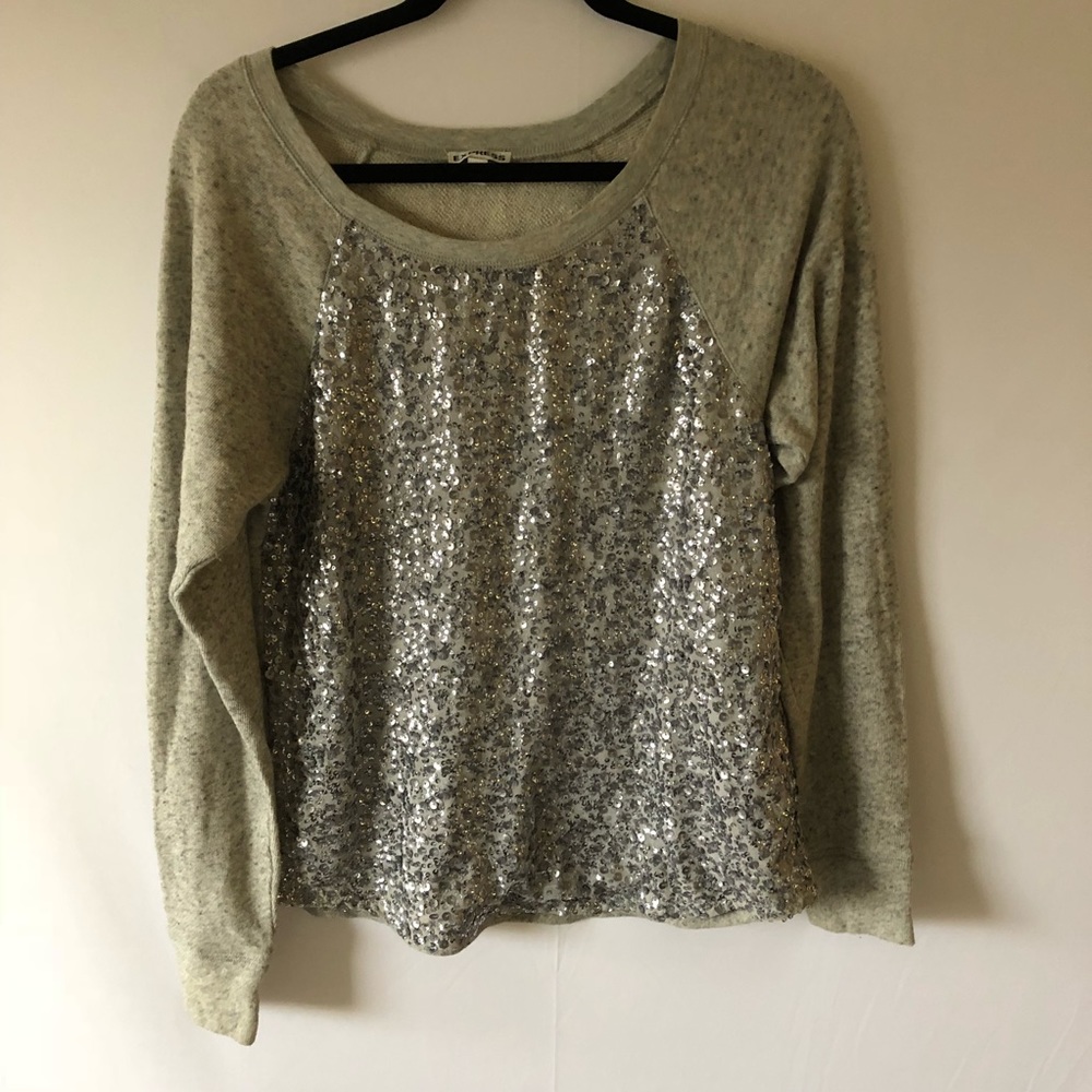 Express women’s s/ p Sweatshirt embroidered Gray